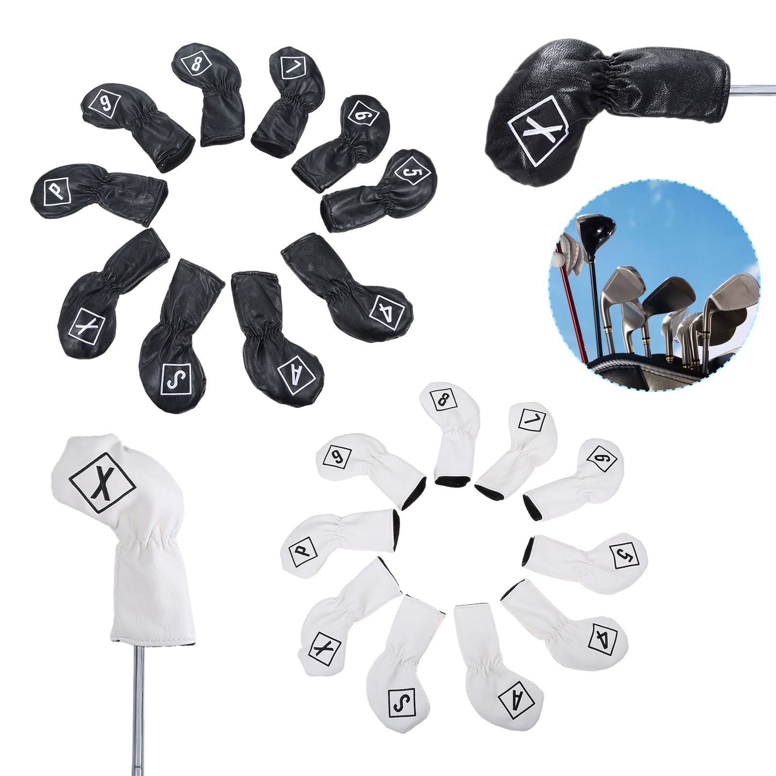 10 adet/takım PU Deri Golf Baş - Golf Equipment Set incelemesi ve fiyatı